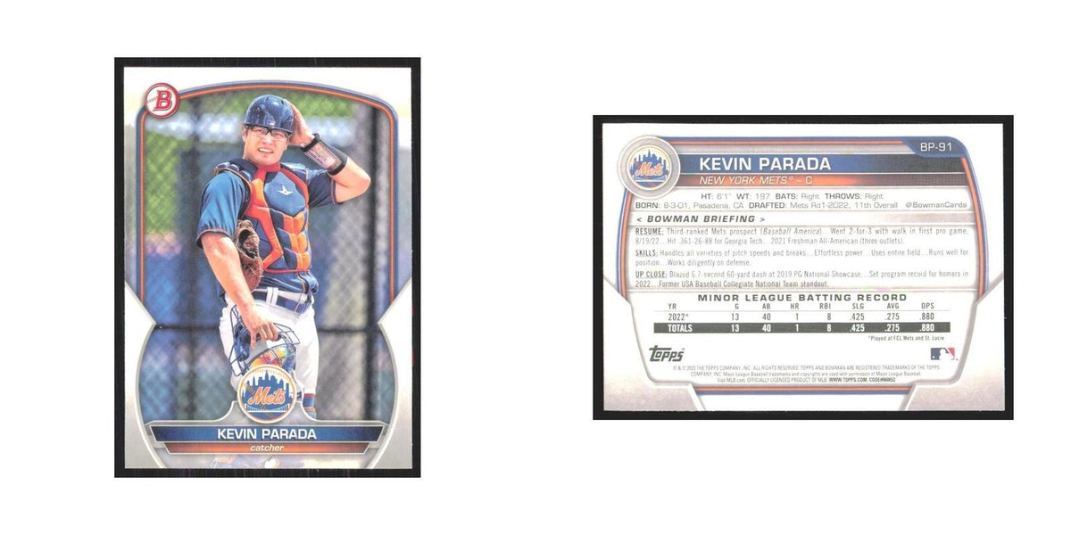 2023 Bowman Prospects Kevin Parada Mets #BP-91