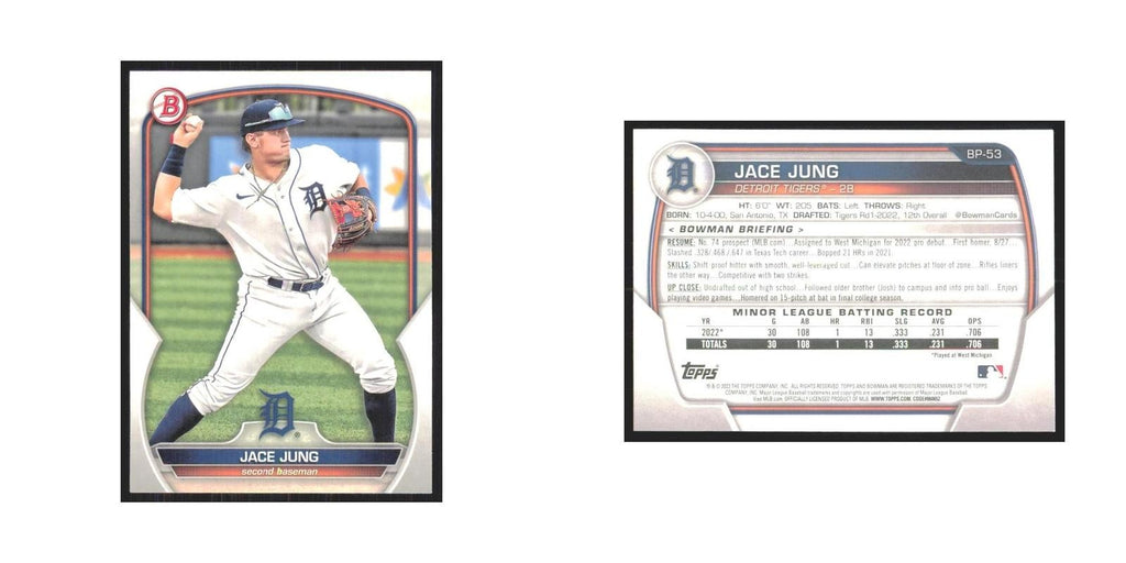 2023 Bowman Prospects Jace Jung Tigers #BP-53