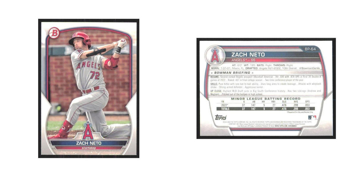 2023 Bowman Prospects Zach Neto Angels #BP-64