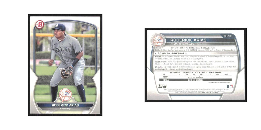 2023 Bowman Prospects Roderick Arias Yankees #BP-135