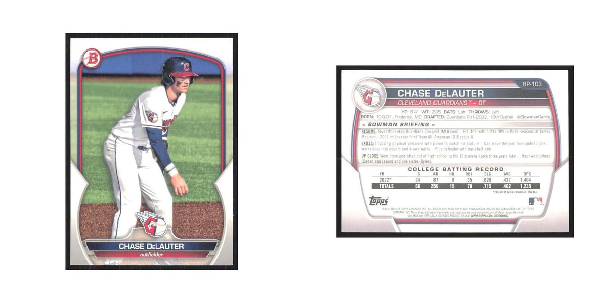 2023 Bowman Prospects Chase DeLauter Guardians #BP-103