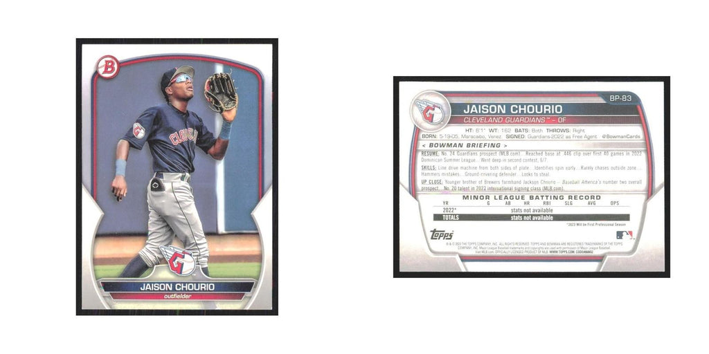 2023 Bowman Prospects Jaison Chourio Guardians #BP-83