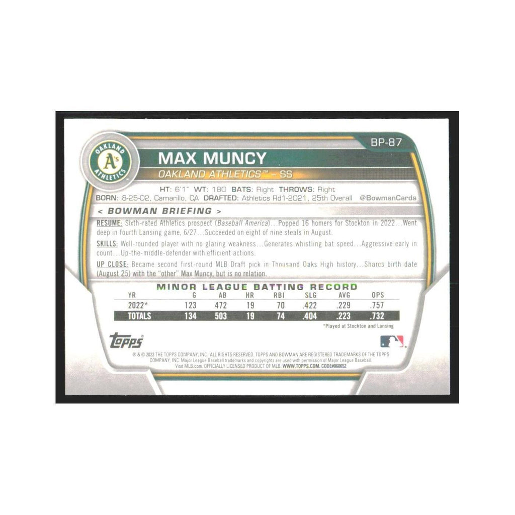2023 Bowman Prospects Max Muncy Athletics #BP-87