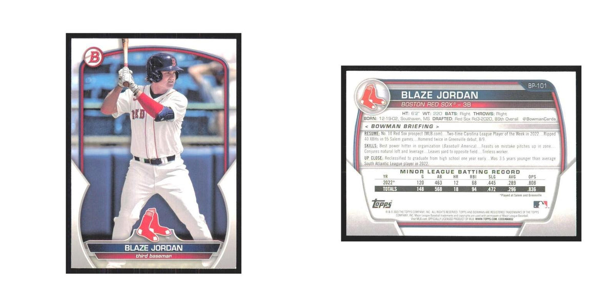 2023 Bowman Prospects Blaze Jordan Red Sox #BP-101