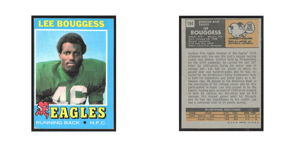 1971 Topps Lee Bouggess Eagles #194