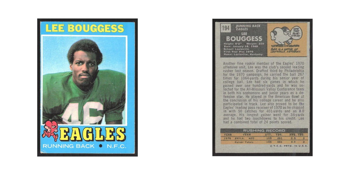 1971 Topps Lee Bouggess Eagles #194