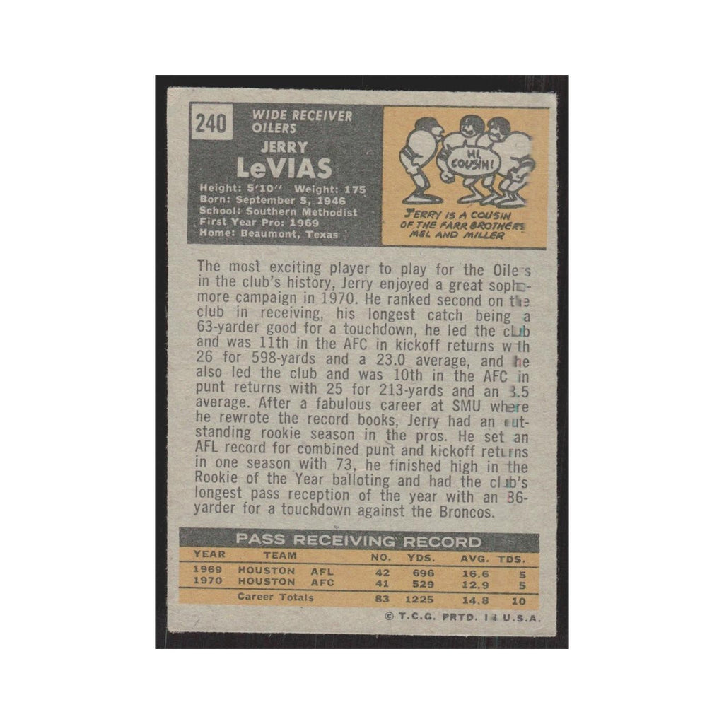 1971 Topps Jerry LeVias Houston Oilers #240