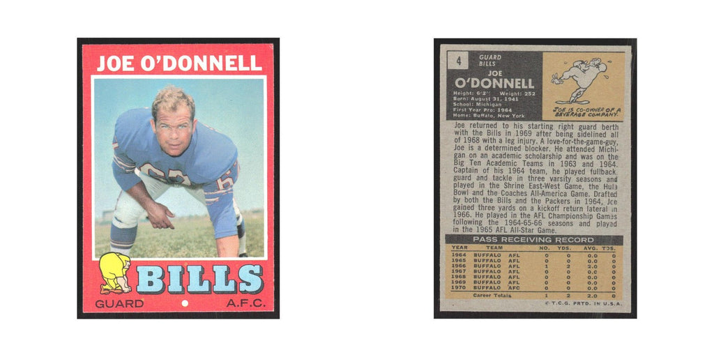 1971 Topps Joe O'Donnell Bills #4