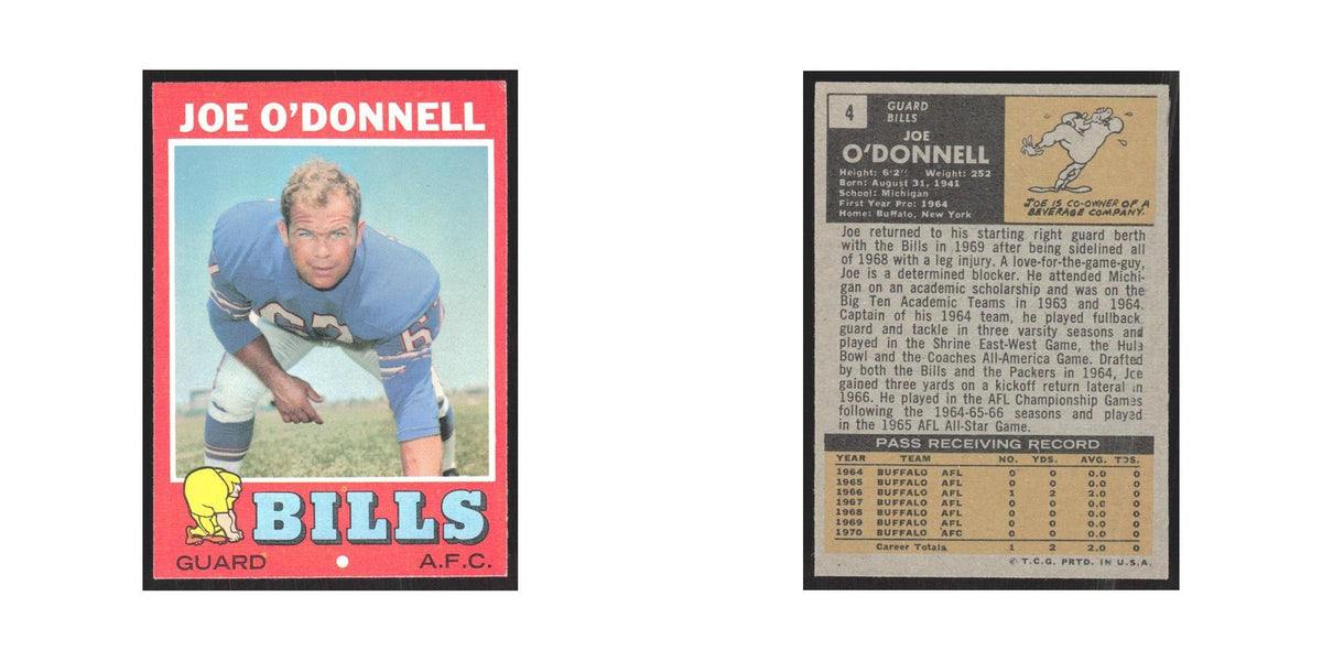 1971 Topps Joe O'Donnell Bills #4