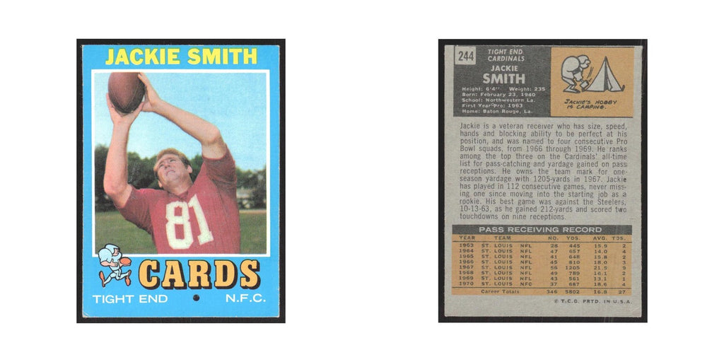 1971 Topps Jackie Smith Cardinals #244