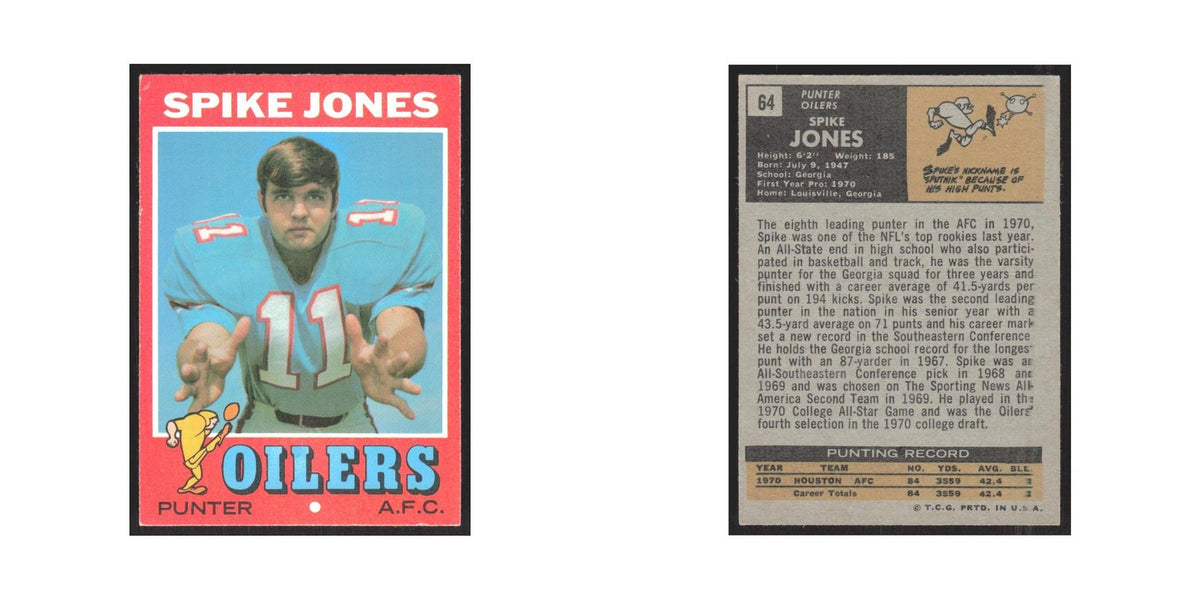 1971 Topps Spike Jones Houston Oilers #64