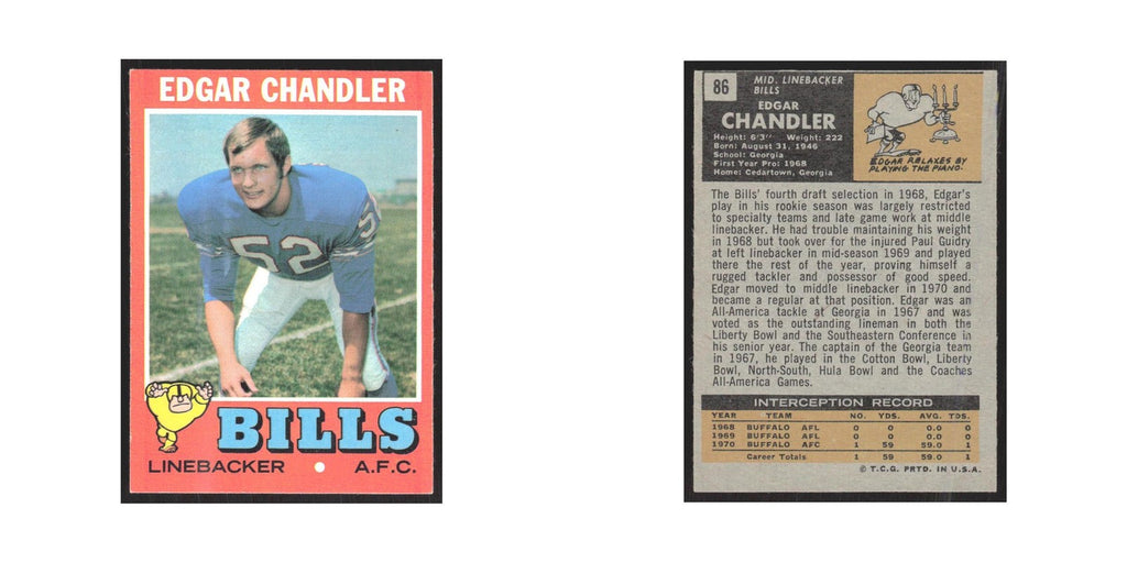1971 Topps Edgar Chandler Bills #86