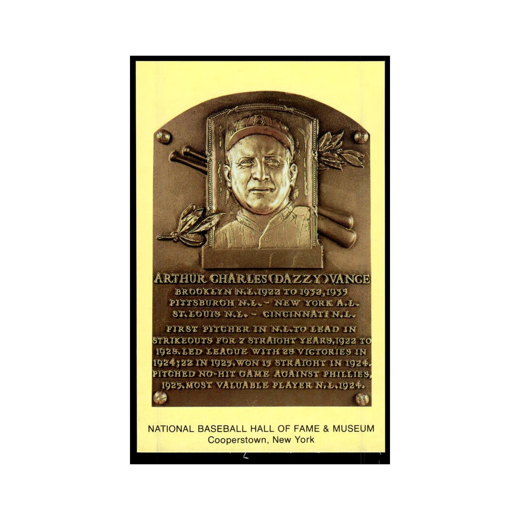 Arthur Vange 1993 National Baseball Hall Of Fame Plaque Postcard Yellow #nan EX