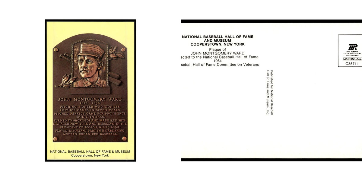 John Ward 1993 National Baseball Hall Of Fame Plaque Postcard Yellow #nan EX
