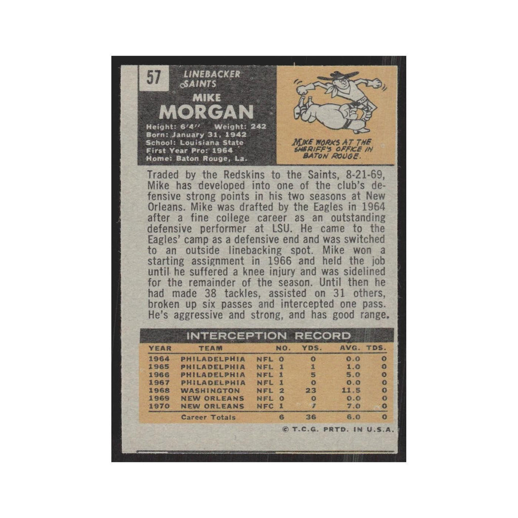 1971 Topps Mike Morgan Saints #57
