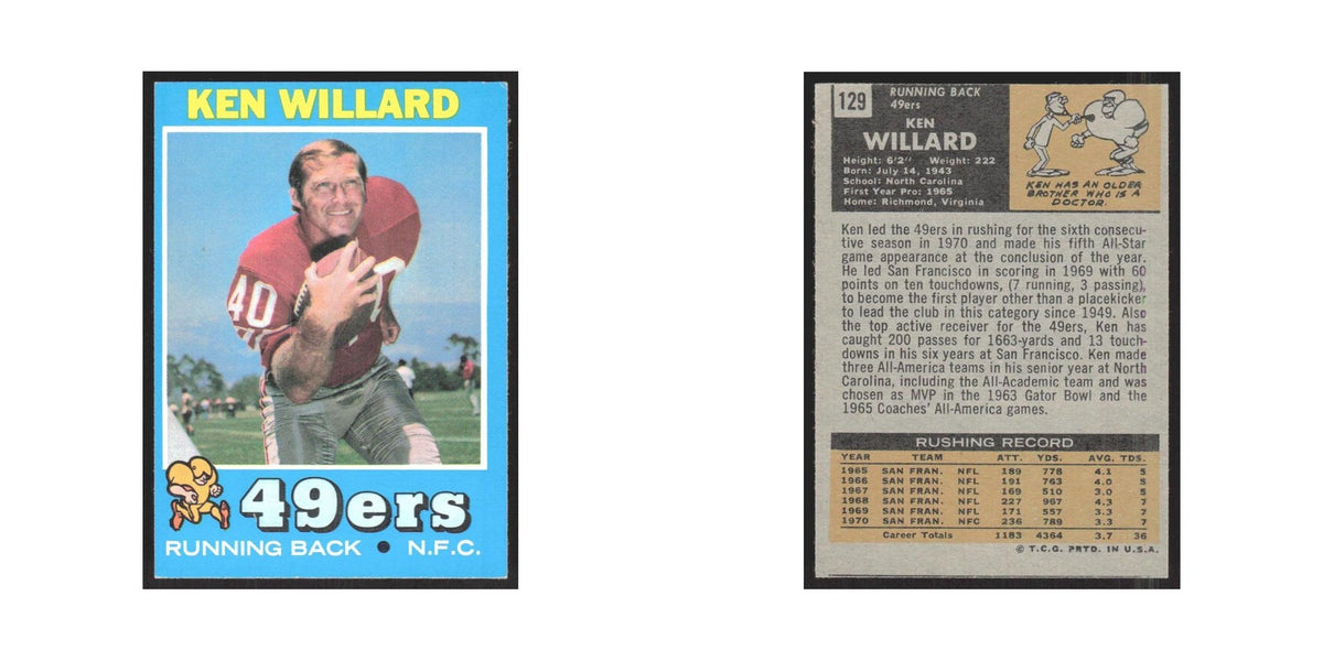 1971 Topps Ken Willard 49ers #129
