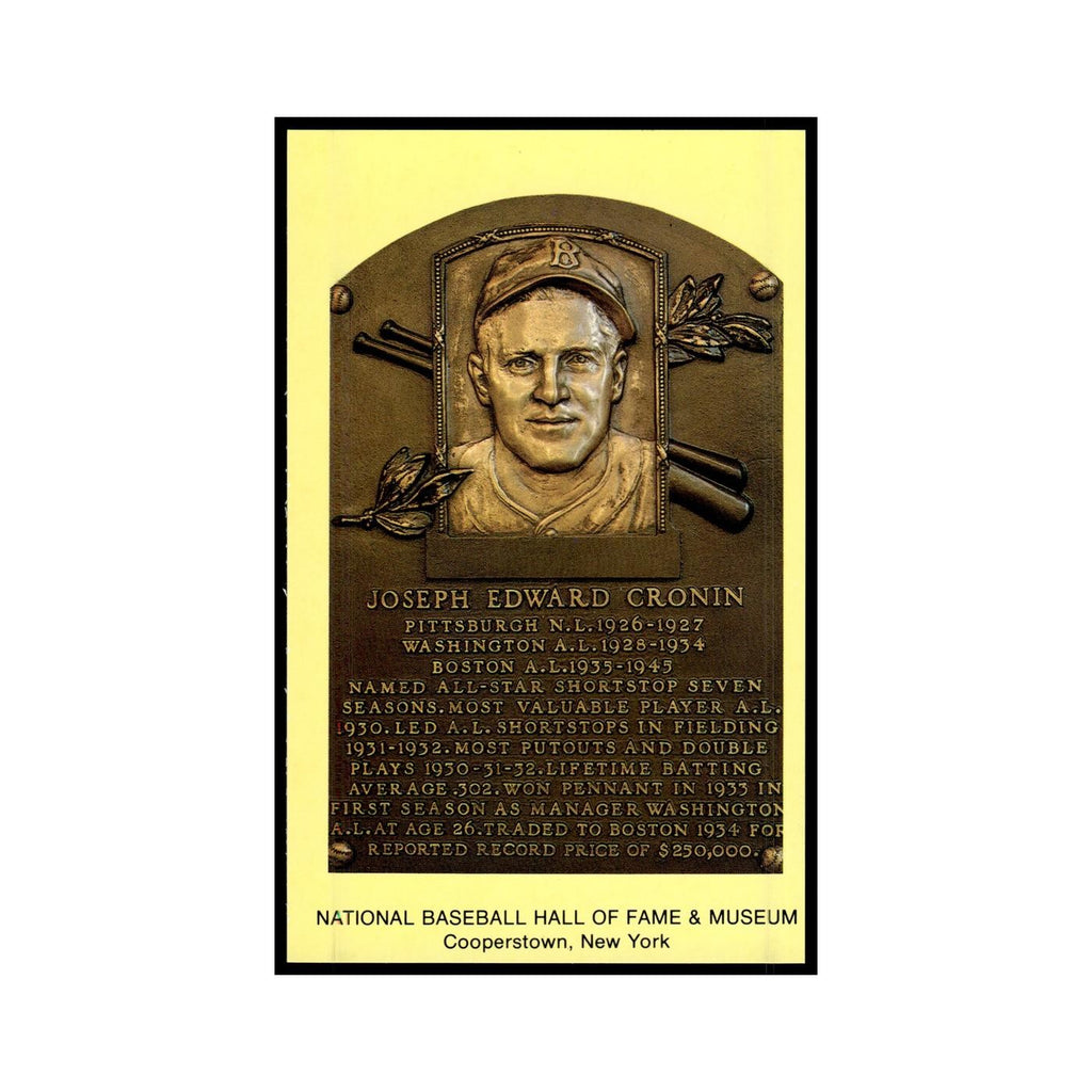 Joseph E. Cronin 1993 National Baseball Hall of Fame Plaque Postcards #nan EX