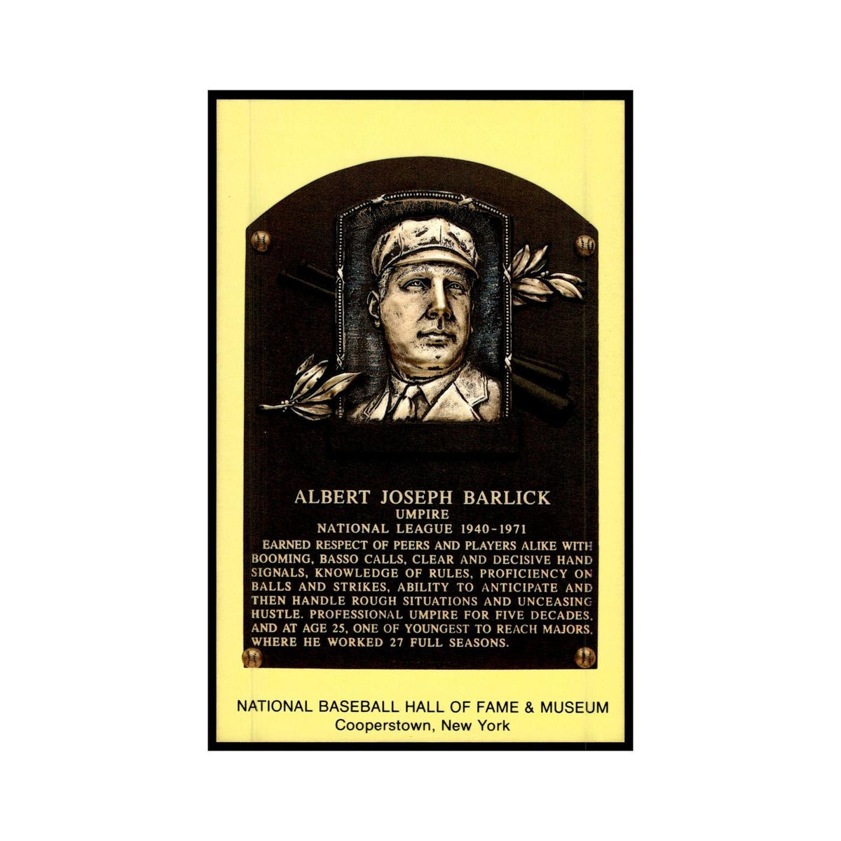 Albert Joseph Barlick 1993 #nan EX