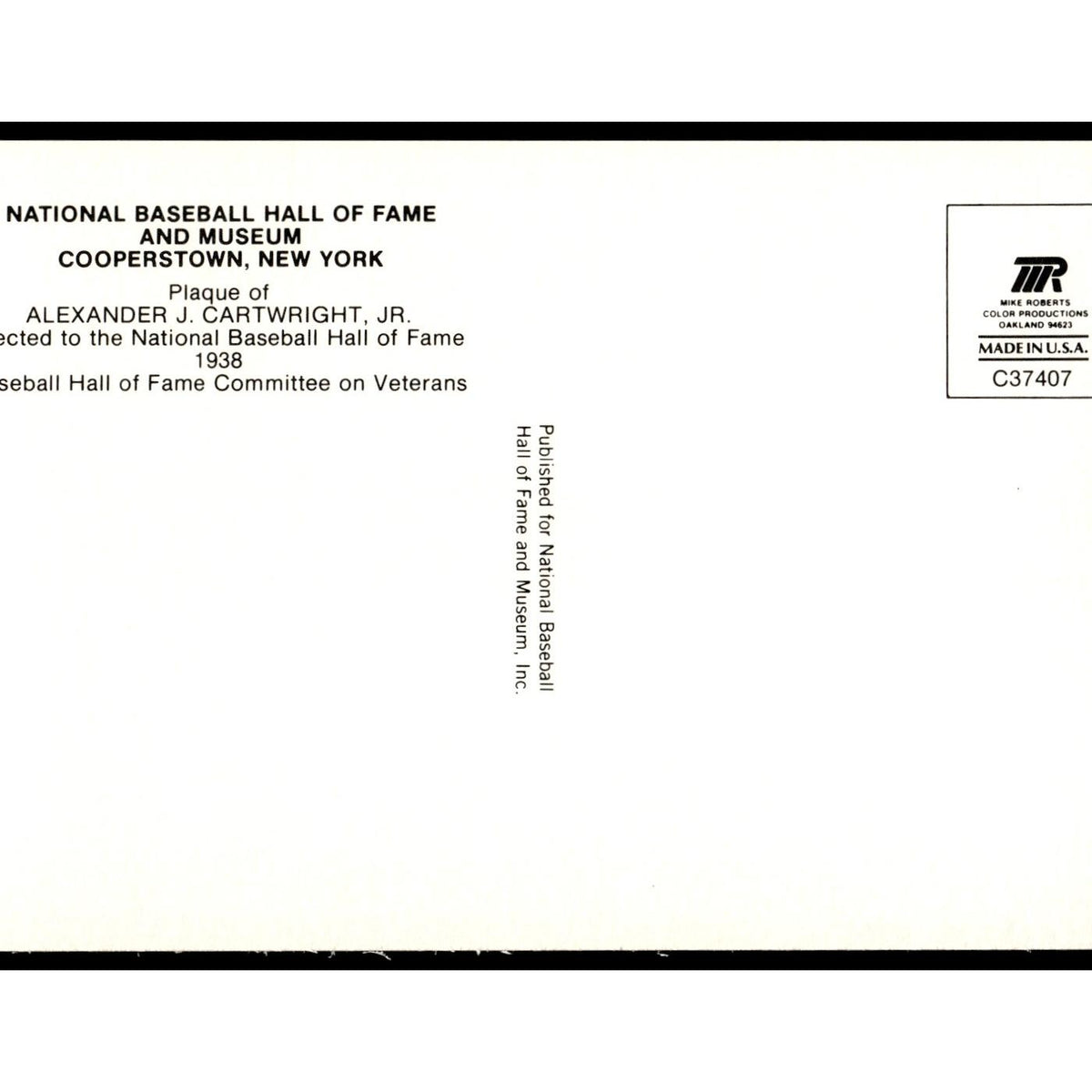 Alexander J. Cartwright 1993 #nan EX
