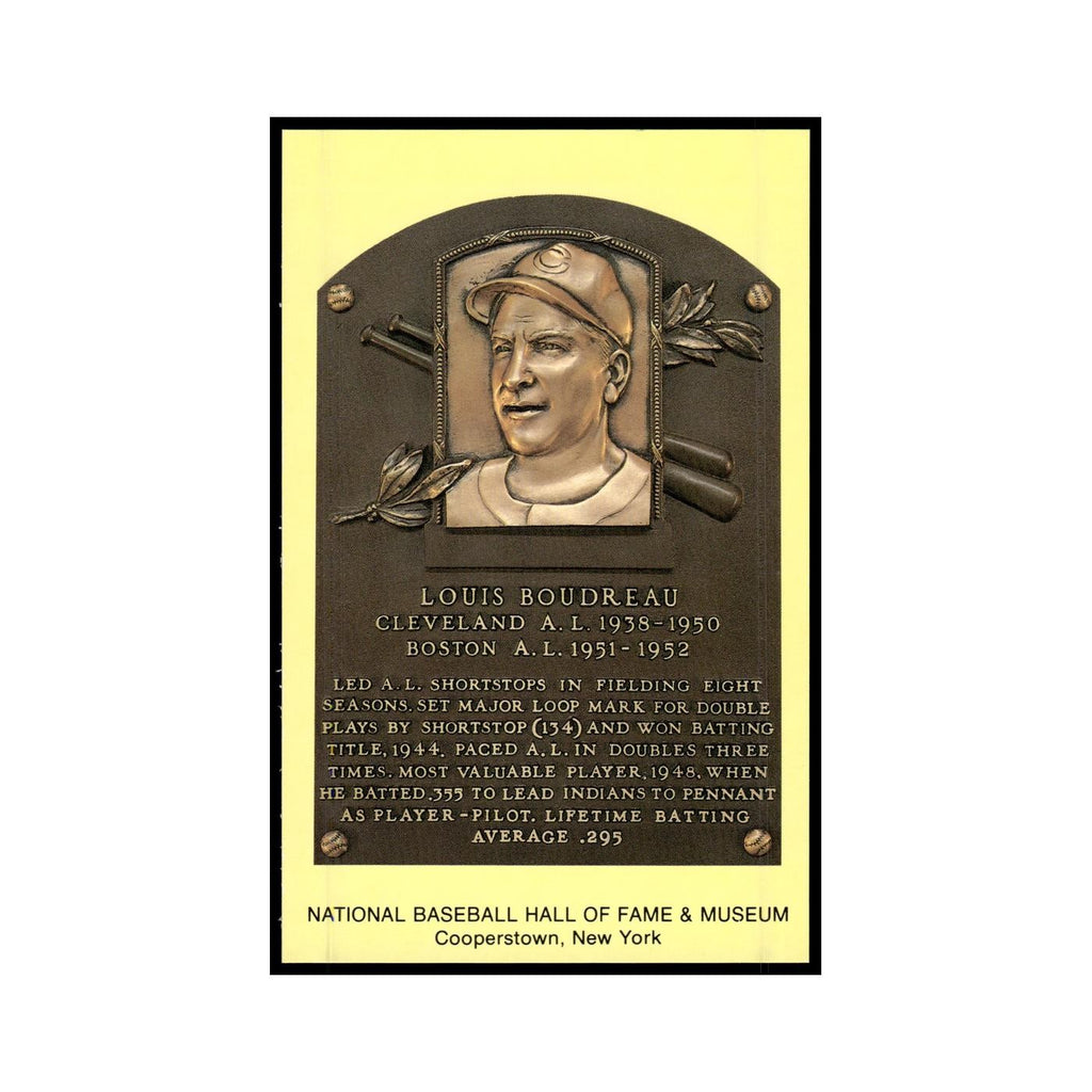 Louis Boudreau 1993 National Baseball Hall of Fame Plaque Postcards #nan EX