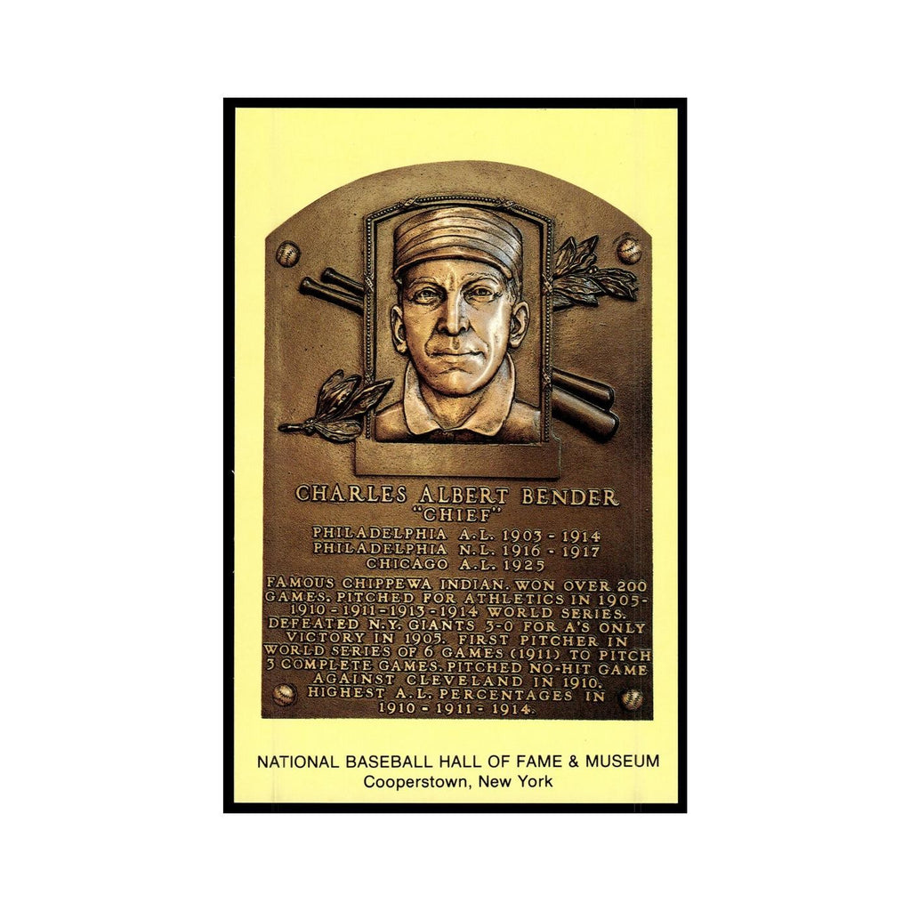 Charles A. Bender 1993 National Baseball Hall of Fame Plaque Postcards #nan EX