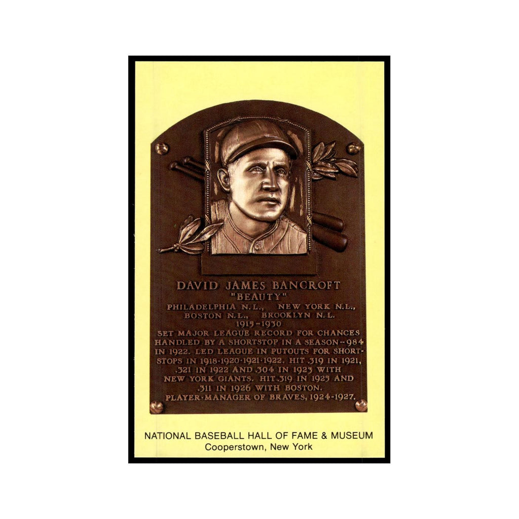 David J. Bancroft 1993 National Baseball Hall of Fame Plaque Postcards #nan EX