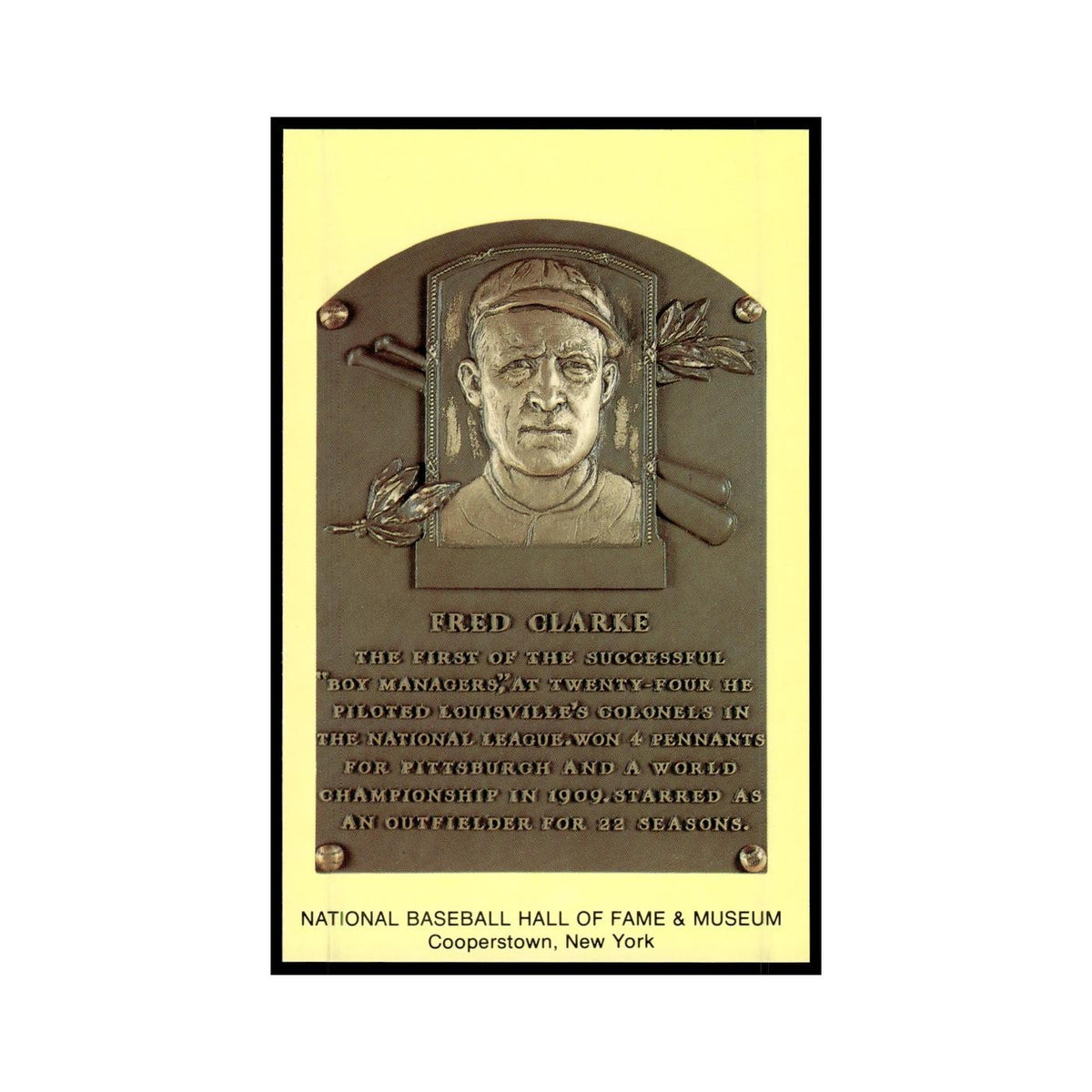 Frederick C. Clarke 1993 National Baseball Hall of Fame Plaque Postcards #nan EX