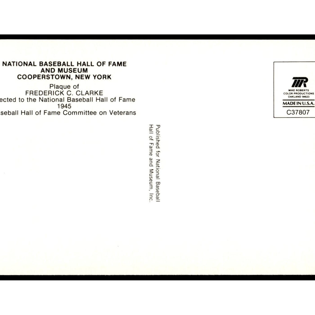 Frederick C. Clarke 1993 National Baseball Hall of Fame Plaque Postcards #nan EX