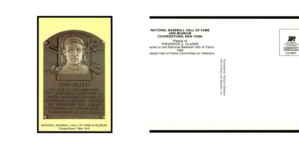 Frederick C. Clarke 1993 National Baseball Hall of Fame Plaque Postcards #nan EX