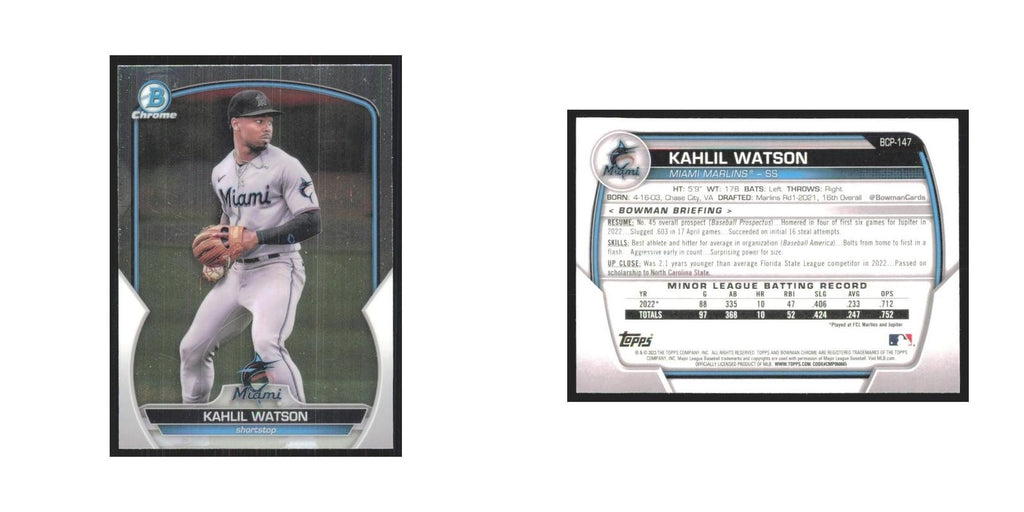 2023 Bowman Chrome Kahlil Watson Marlins #BCP-147