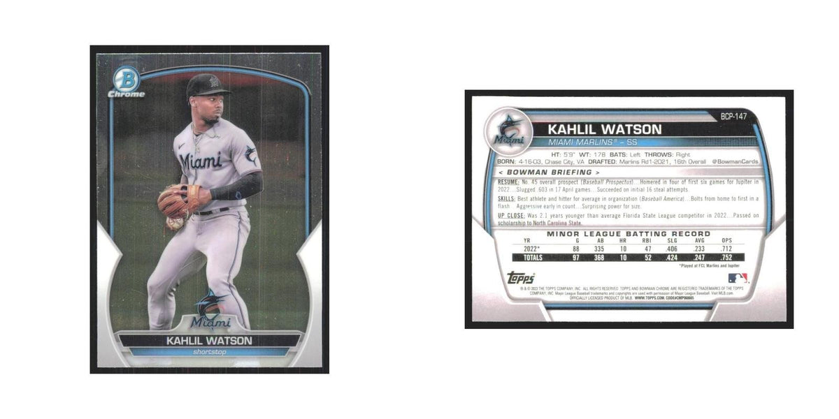2023 Bowman Chrome Kahlil Watson Marlins #BCP-147