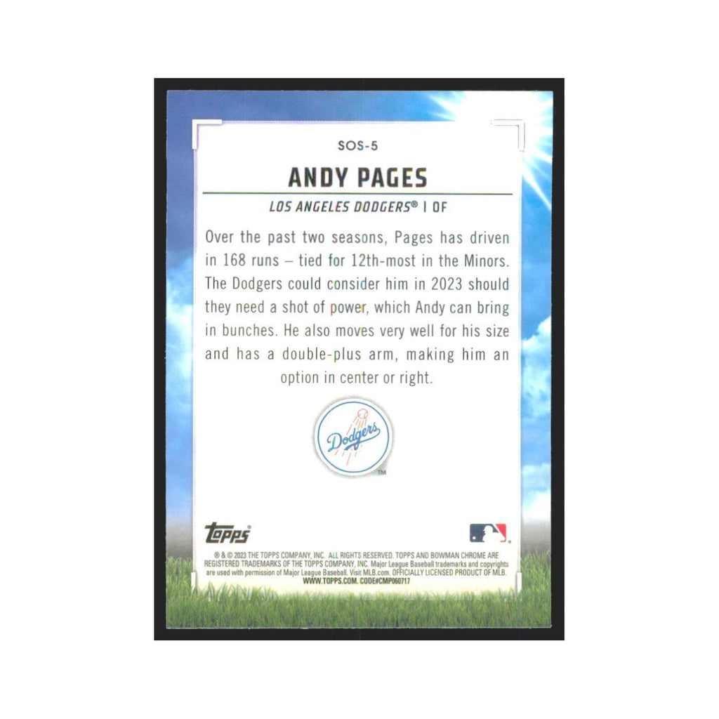 2023 Bowman Chrome Andy Pages Dodgers #SOS-5