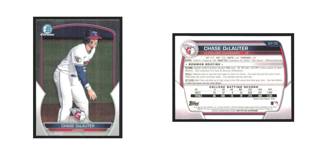 2023 Bowman Chrome Chase DeLauter Guardians #BCP-103