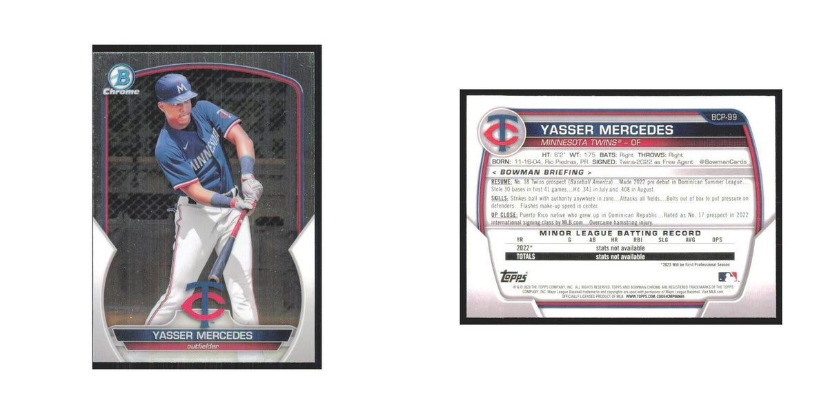 2023 Bowman Chrome Yasser Mercedes Twins #BCP-99