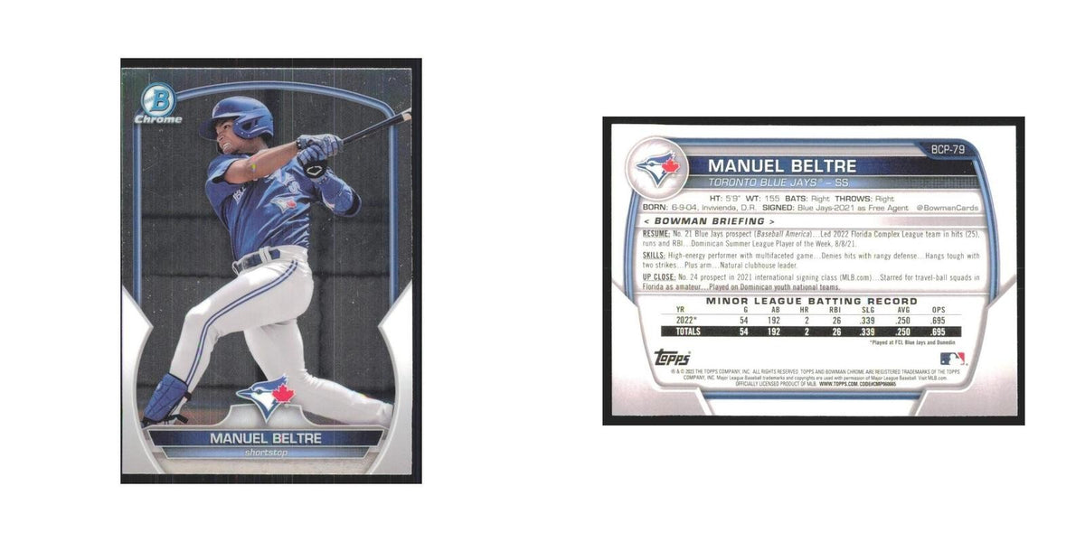 2023 Bowman Chrome Manuel Beltre Blue Jays #BCP-79