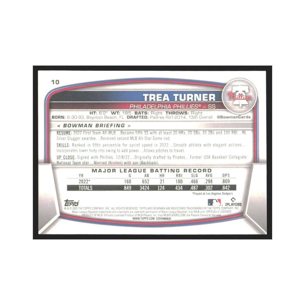 2023 Bowman Trea Turner Phillies #10