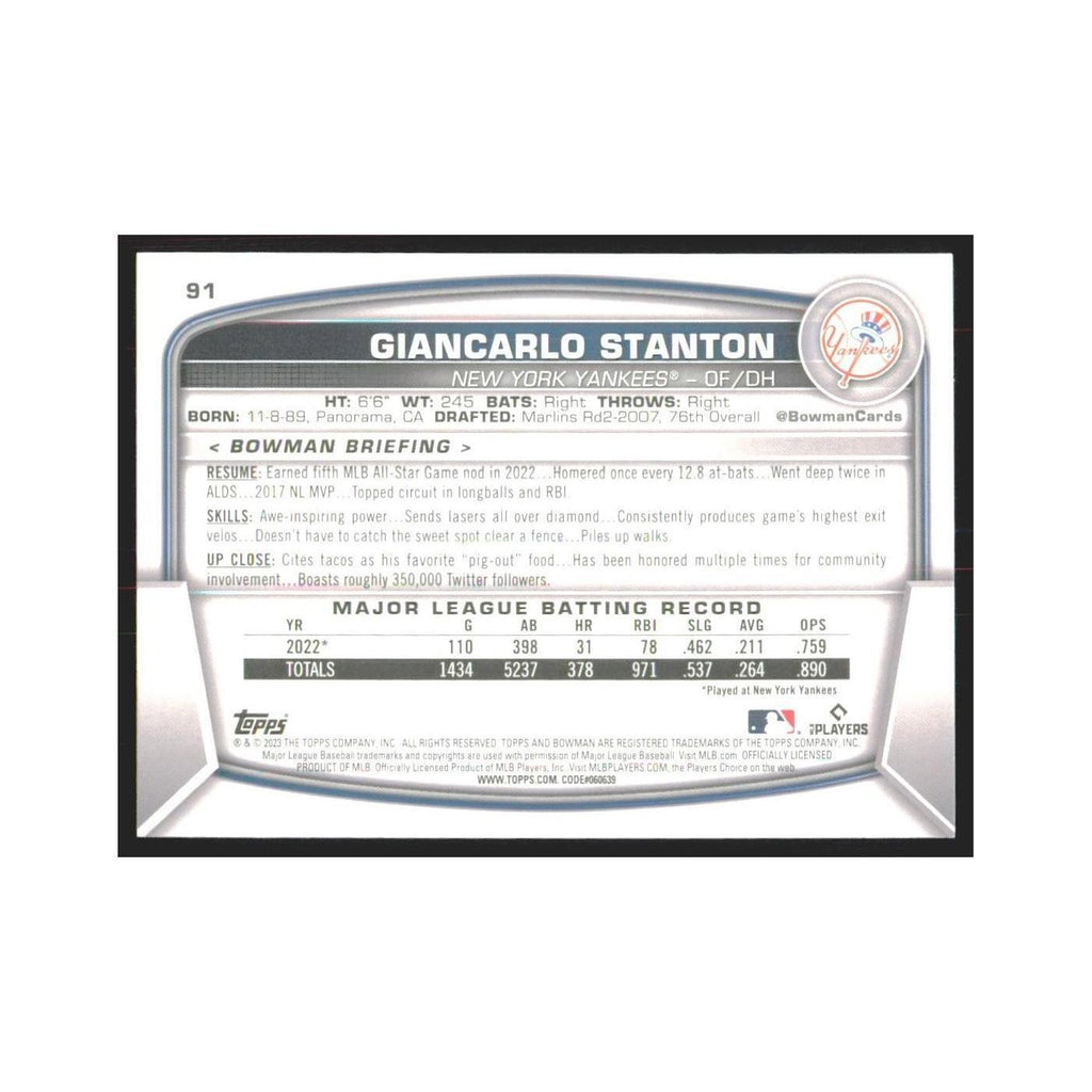 2023 Bowman Giancarlo Stanton Yankees #91