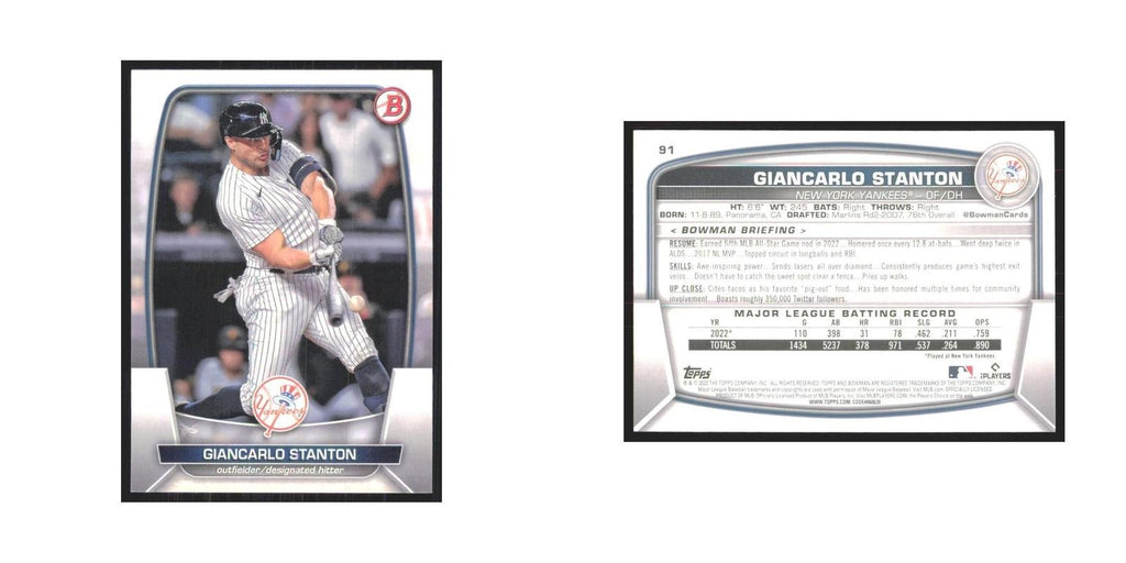 2023 Bowman Giancarlo Stanton Yankees #91