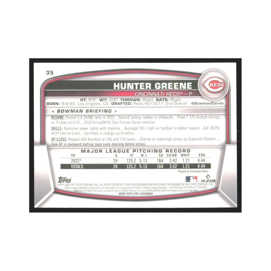 2023 Bowman Hunter Greene Reds #35
