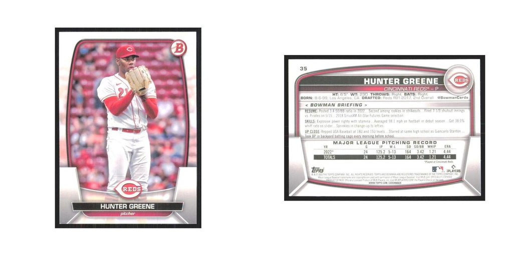 2023 Bowman Hunter Greene Reds #35