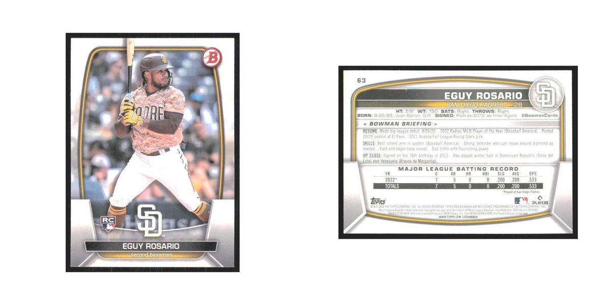 2023 Bowman Eguy Rosario RC Padres #63