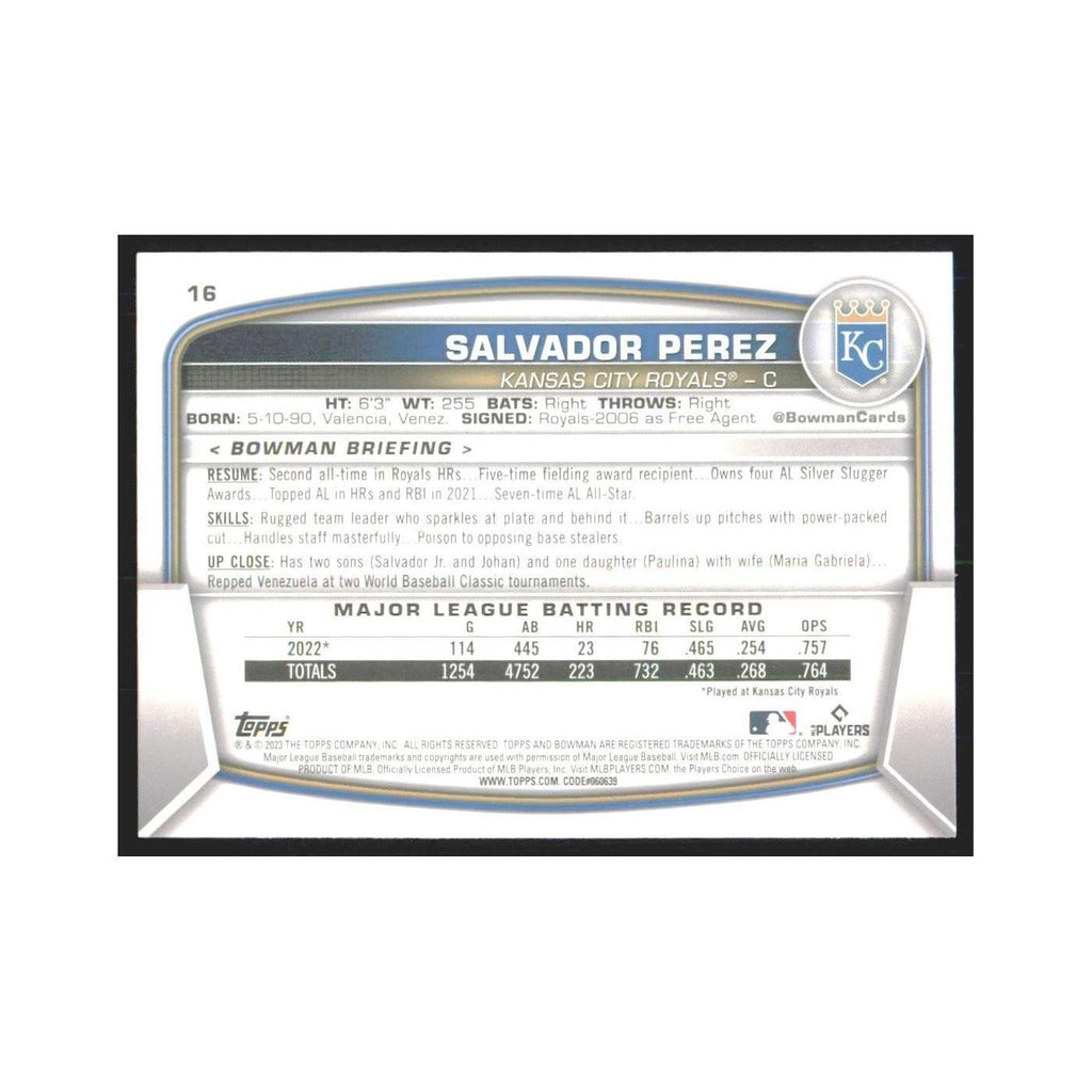 2023 Bowman Salvador Perez Royals #16