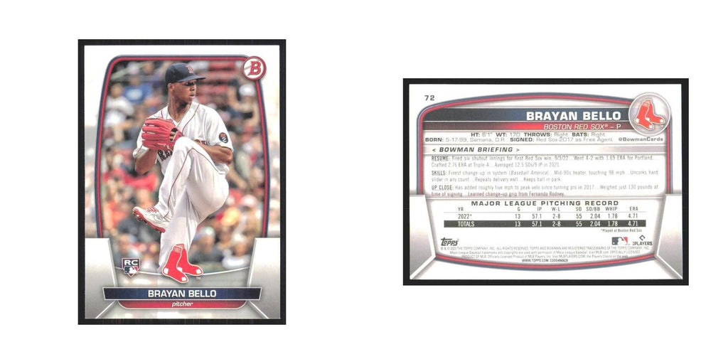 2023 Bowman Brayan Bello RC Red Sox #72