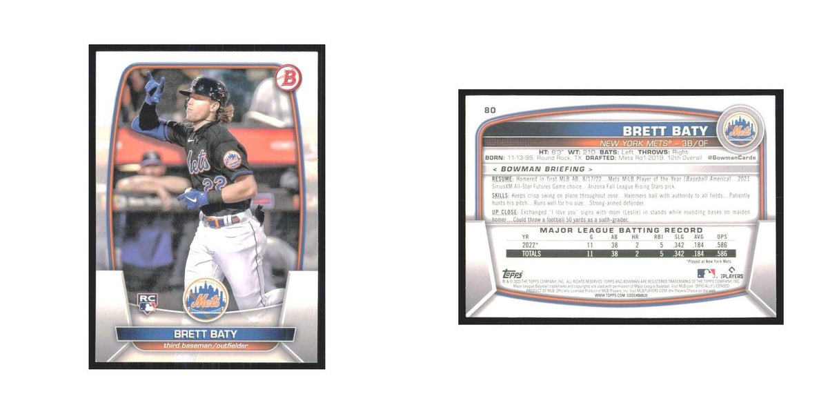 2023 Bowman Brett Baty RC Mets #80