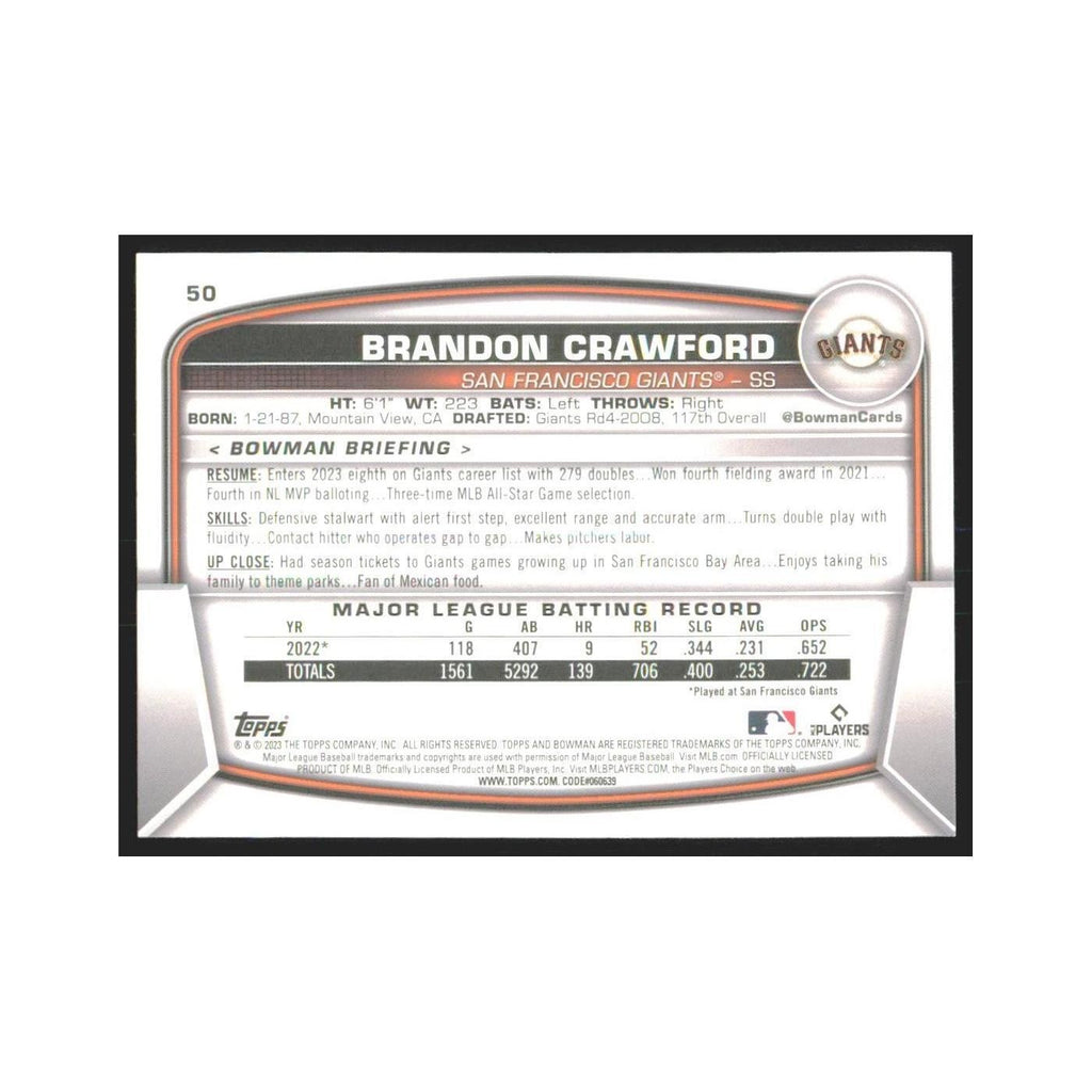 2023 Bowman Brandon Crawford Giants #50