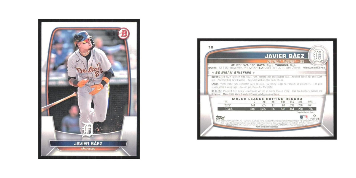 2023 Bowman Javier Baez Tigers #18