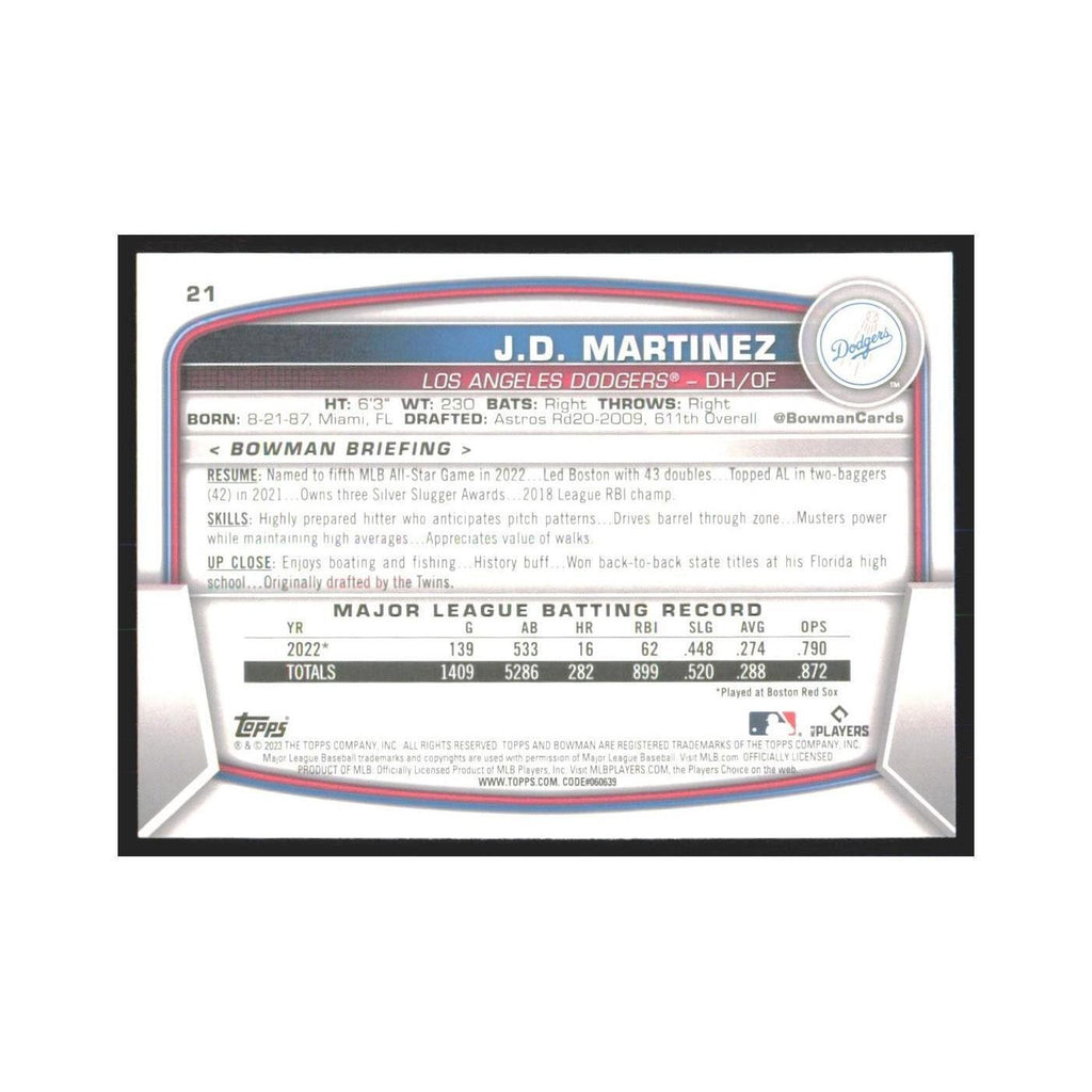 2023 Bowman J.D. Martinez Dodgers #21