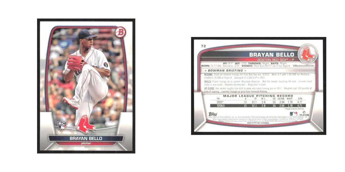2023 Bowman Brayan Bello RC Red Sox #72