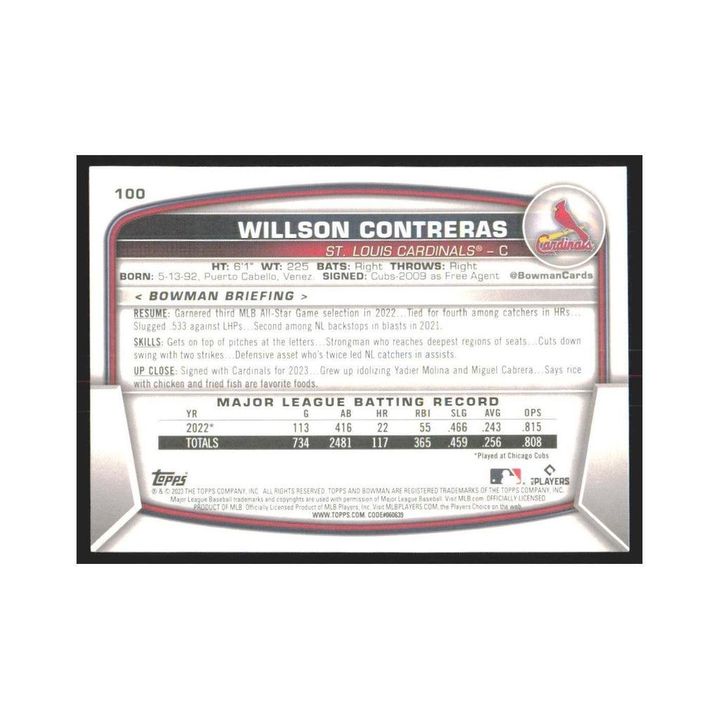 2023 Bowman Willson Contreras Cardinals #100