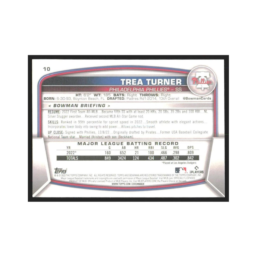 2023 Bowman Trea Turner Phillies #10